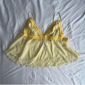 Urban Outfitters Yellow Sheer Lace top